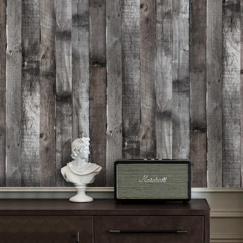 Yun-aeon Natural Wood-Dark Grey Contact Paper Peel and Stick Wallpaper - Image 4