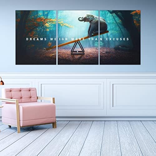 Yetaryy Motivational Poster Inspirational Wall Art 3 Pieces Canvas Painting - Image 3