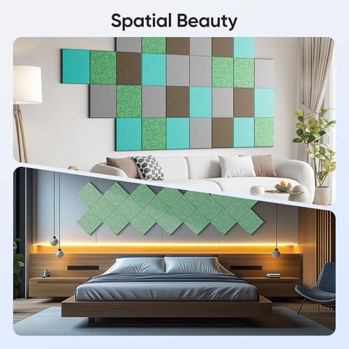 Square Acoustic Panels, 12 Pack Self-Adhesive Sound Panels - Image 5