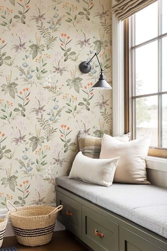 Simon&Siff Vintage Floral Peel and Stick Wallpaper 17.3" x 118" - Image 2