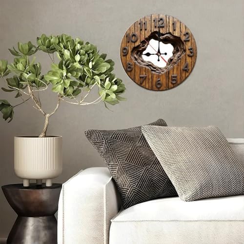 Dark Brown Root Hollow Round Wall Clock - Image 5