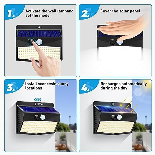 Peasur 20 Pack Solar Motion Sensor Lights Outdoor Waterproof - Image 5