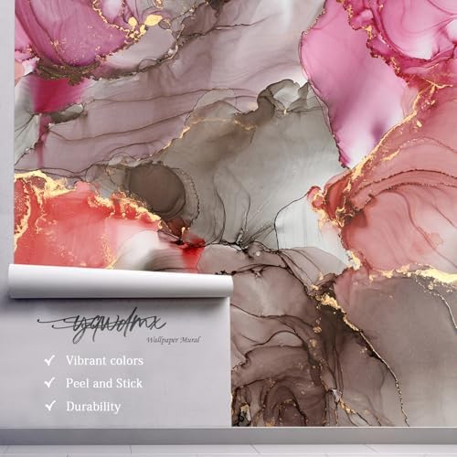 YQWDMX - Pink Marble Peel and Stick Wallpaper - Image 4
