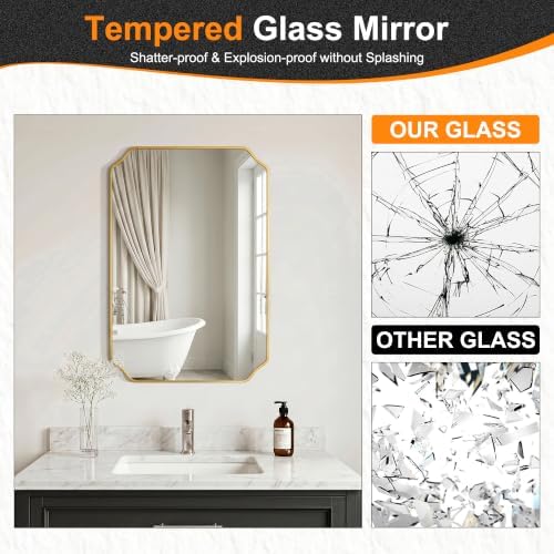 Delma Bathroom Vanity Mirror, Scalloped Round Corner Wall Mirror, - Image 5