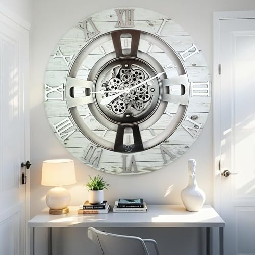 ImprovingLife The Gears Clock Real Moving Gear Wall Clock England Line) - Image 2