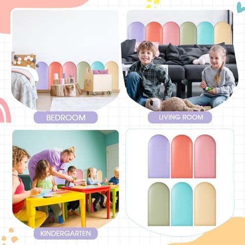 Jetec 6 Pcs Kids Wall Padding Panels, 1.18 Inch Thick Foam Wall Protector - Image 5