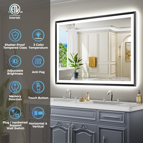 48x36 LED Bathroom Mirror with Lights - Image 2