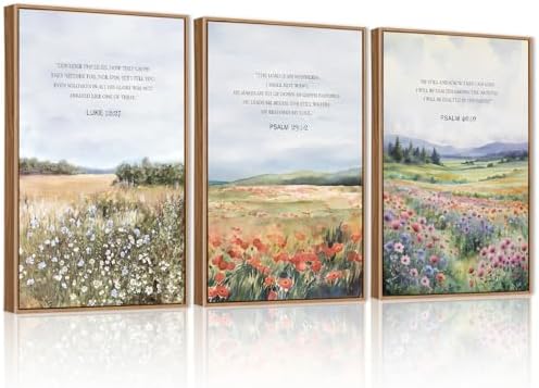 CHDITB Inspirational Bible Verse Framed Canvas Wall Art Set, Christian by CHDITB