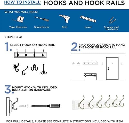 Franklin Brass Heavy Duty Coat and Hat Wall Hooks Double Hooks - Image 3
