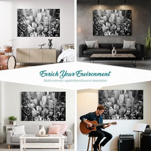 Mollywell Art Acoustic Panels, 48x32 in, City Skyline - Image 6
