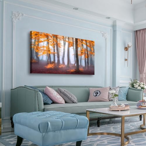 Orange Maple Leaf Tree Canvas Wall Art - Image 6