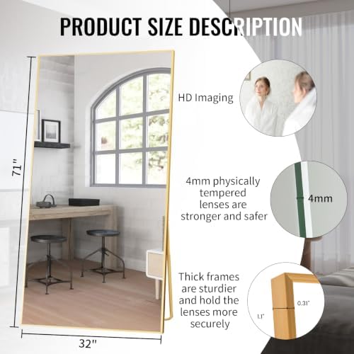 Beauty4U 71" x 32" Full Length Mirror - Image 2