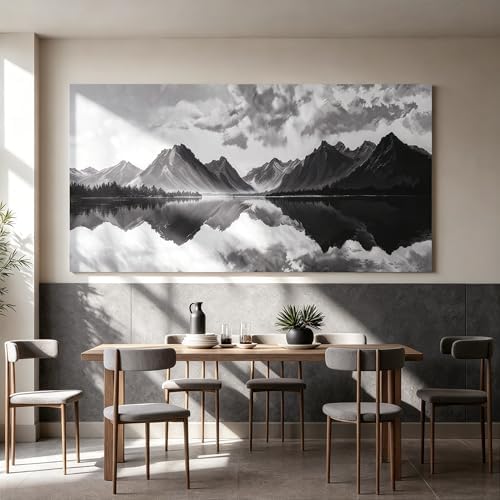 I@U Large Landscape Wall Art Living Room Decor Modern Black And White Wall Art - Image 3