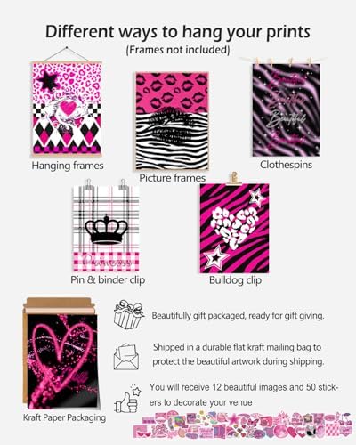 KBKBART 12 Pcs Mcbling Trashy Y2k Posters Room Decor and 50 Pcs Y2k Sticker - Image 4