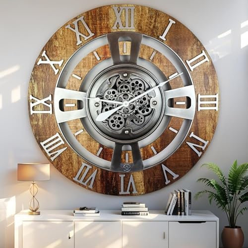 ImprovingLife The Gears Clock Real Moving Gear Wall Clock England Line) by THEGEARSCLOCK