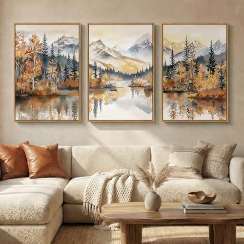 Framed Mountain Forest Landscape Wall Art by Cuspin