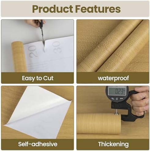 Blonde Wood Contact Paper Peel and Stick Wallpaper Sticker - Image 3