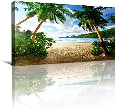 Wall Art Sea Beach Coconut Tree Landscape Picture Print Canvas Wall Art Modern by HaichuangDecorArt