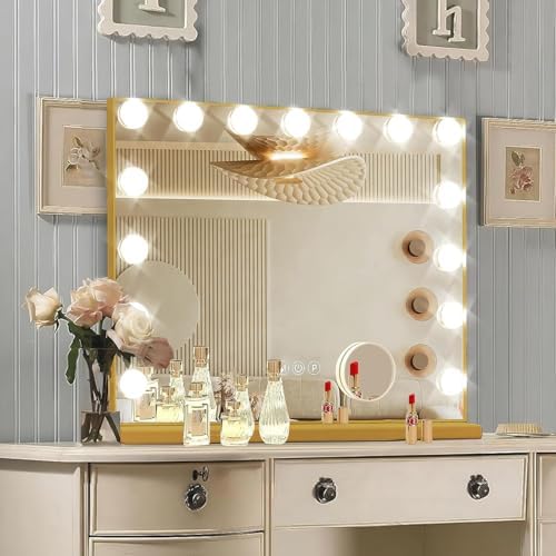 Ratsamee Gold Hollywood Vanity Mirror by RATSAMEE
