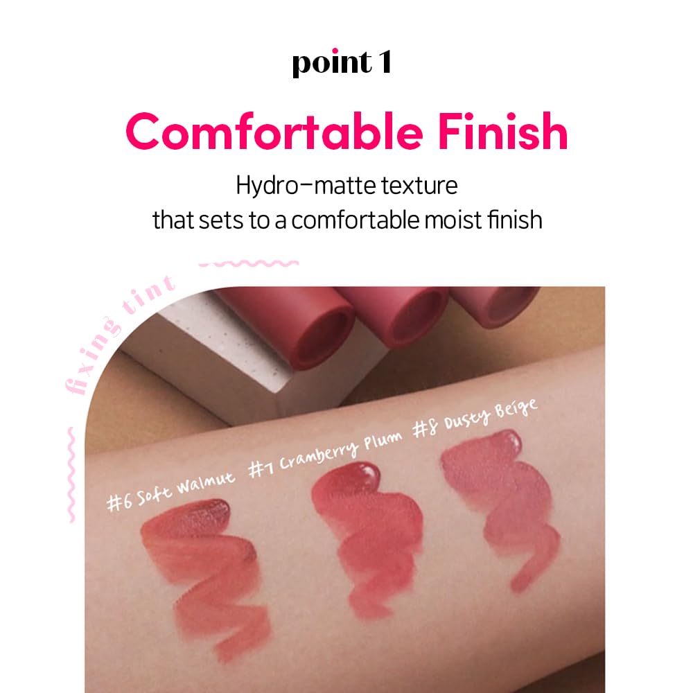ETUDE Fixing Tint #10 Smoky Cherry (4g) | Long Lasting High Pigmented Liquid Lipstick | Waterproof Lightweight Matte Finish Lip Stain | Full Coverage | Korean Makeup, Kbeauty