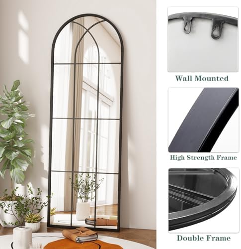 65"x 22" Arched Full Length Window Wall Mirror, Winndow Pane Mirror, Farmhouse - Image 3