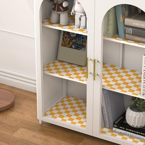 OSECAGE Peel and Stick Wallpaper Orange Checkered Contact Paper 17.7"x197" - Image 5