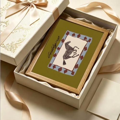 Framed Western Cowboy Wall Art Horse Giddyup Canvas Print Decor - Image 5