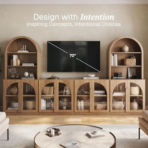 BELLEZE Bijou 126" Wall Unit 6-Piece Modular TV Stand - Image 3