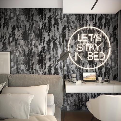 BOMENG Extra Wide Concrete Peel and Stick Industrial Wallpaper 48"x197" Black - Image 4