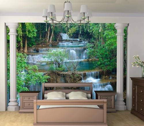 Stunning Tropical Forest Waterfall Landscape Wallpaper Peel Stick - Image 2