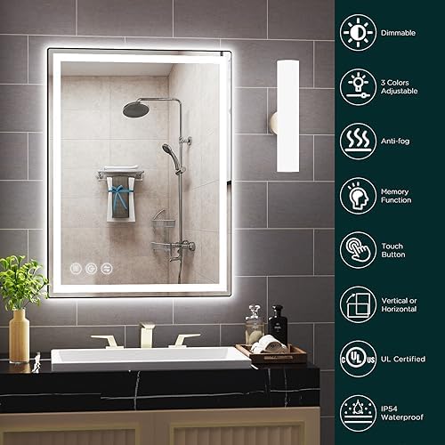Memobarco 32" x 24" LED Bathroom Mirror - Image 3
