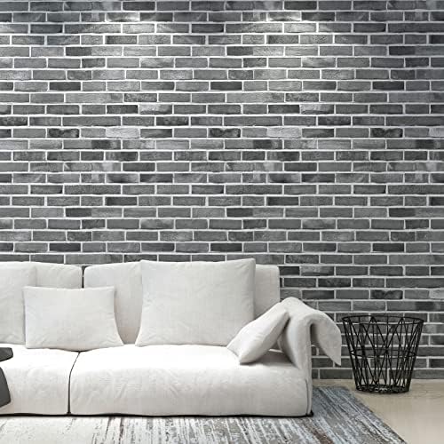 Art3d 10-Pack Durable Faux Brick Peel and Stick 3D Wall Panels, Stone Ash - Image 2