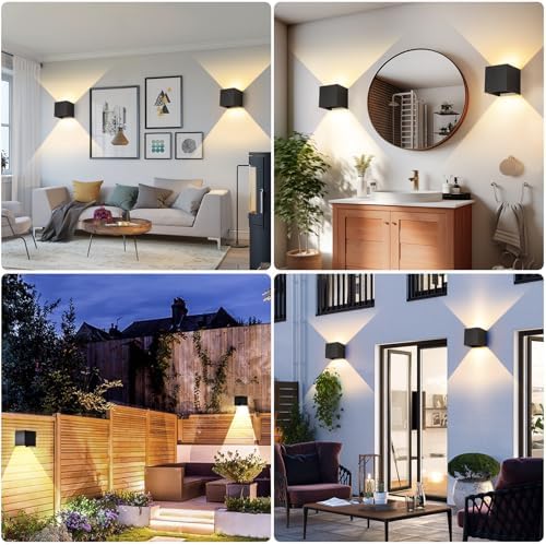 2 Pack LED Outdoor Wall Lights Exterior/Interior 3 Colors Adjustable 15W Wall - Image 2