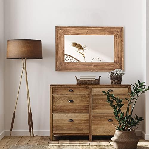 36 X 24 inch Wall Mount Wood Frame Bathroom Vanity Mirror Rustic - Image 3