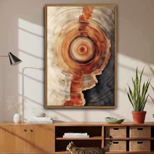 Tree Ring Wall Art Framed, Modern Nature Decor - Image 4