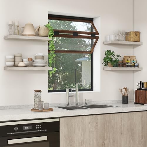 Heimlove Floating Shelves 23.6" W x 9.3" D Grey Set of 2 - Image 6