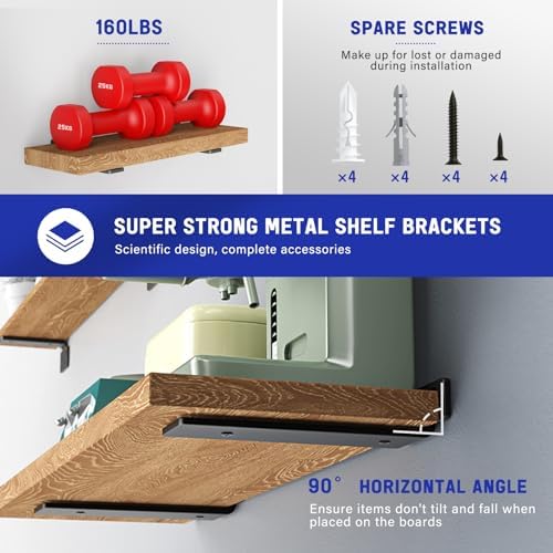 Goovilla Shelf Bracket, Floating Shelf Brackets 12 inch Long, 12 Pack - Image 3