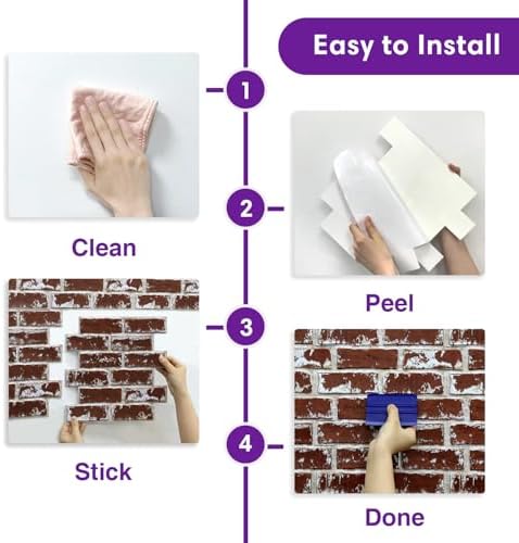 3D Faux Brick Wall Panels Peel and Stick, Designed - Image 6