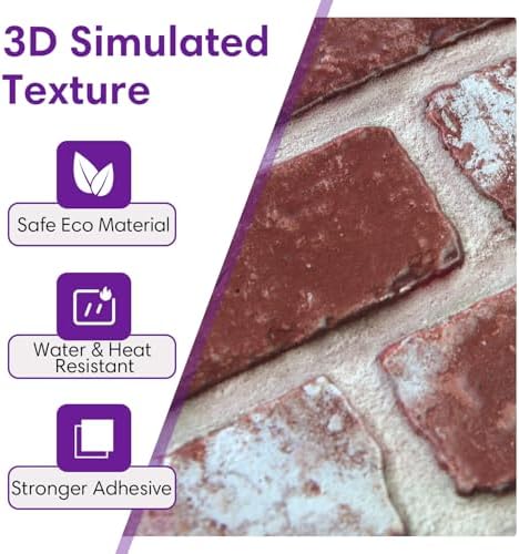3D Faux Brick Wall Panels Peel and Stick, Designed - Image 4