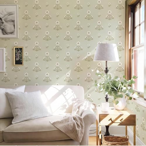 Ismoon Vintage Wallpaper Floral Peel and Stick Wallpaper Cottage Contact Paper - Image 3