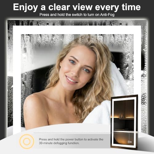 32x24 LED Bathroom Mirror with Lights, Lighted Vanity Mirror - Image 2