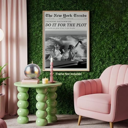 Trendy Newspaper Canvas Wall Art 20x30in Unframed Black And White Prints - Image 4