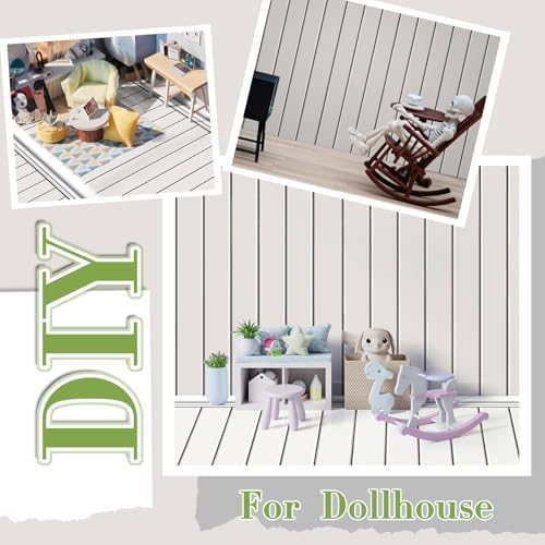 Flutesan 12 Pcs Miniature Dollhouse Wallpaper, Wood Paneled Wall - Image 6