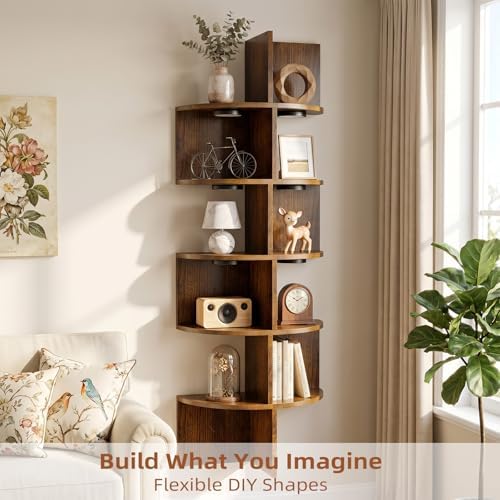 HAAYOT Corner Shelf Wall Mounted: 5-Tier Floating Shelves - Image 4