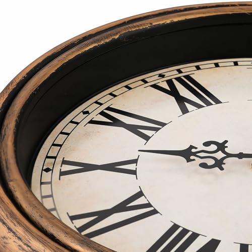 Plumeet Retro Wall Clock, Roman Numerals, Battery Operated - Image 2
