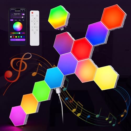 TISOFU 12 Pack Hexagon Lights LED Wall Panels, RGB Gaming Light by TiSOFU