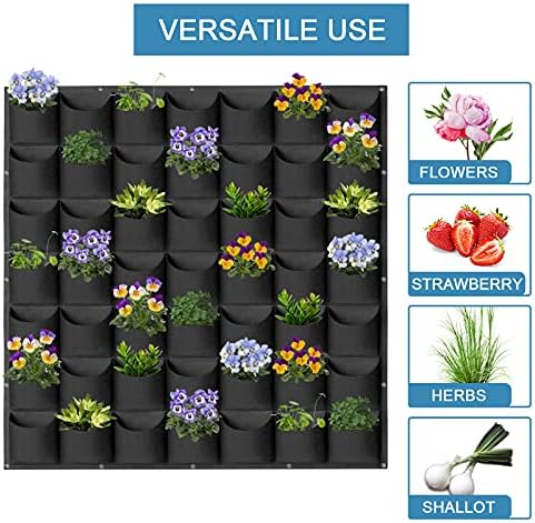 49 Pockets Hanging Planter Bags, Hanging Vertical Wall Mounted Plant Planting - Image 5