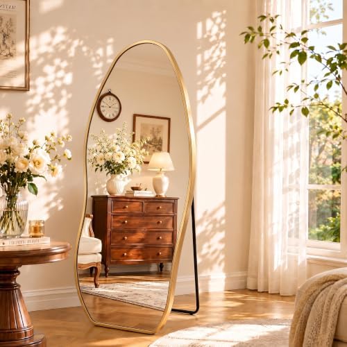 Irregular Full Length Mirror -Gold Decor Floor Mirror - Image 3