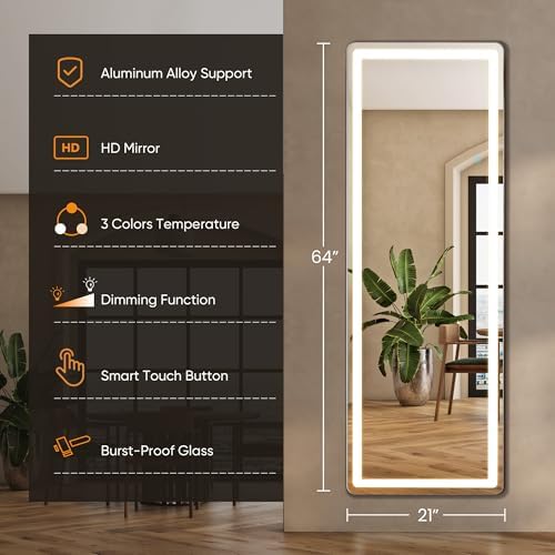 LED Rectangular Full Length Mirror - Image 2