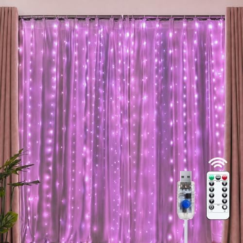 Brightown 300 LED Fairy Curtain Lights, 9.8ft x 9.8ft Curtain String Lights by Brightown